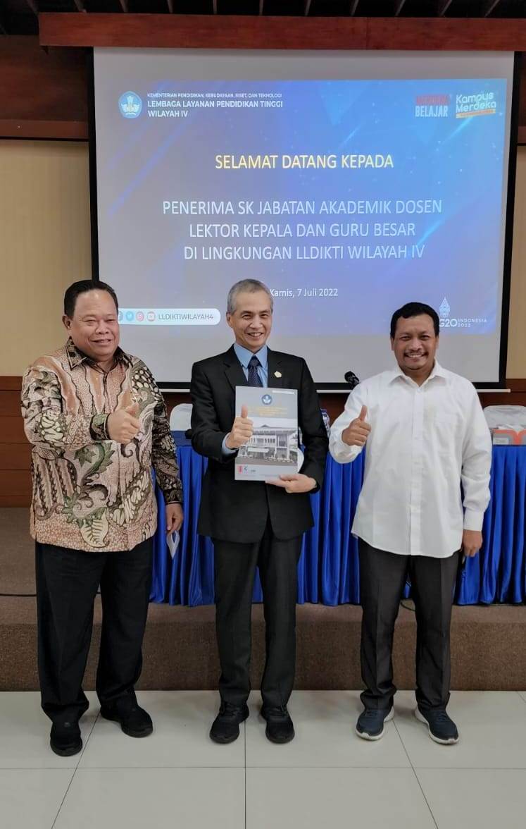 Undangan dan Pembagian SK Jabatan Akademik Dosen Lektor Kepala dan Guru Besar di lingkungan LLDIKTI Wilayah IV | 7 Juli 2022