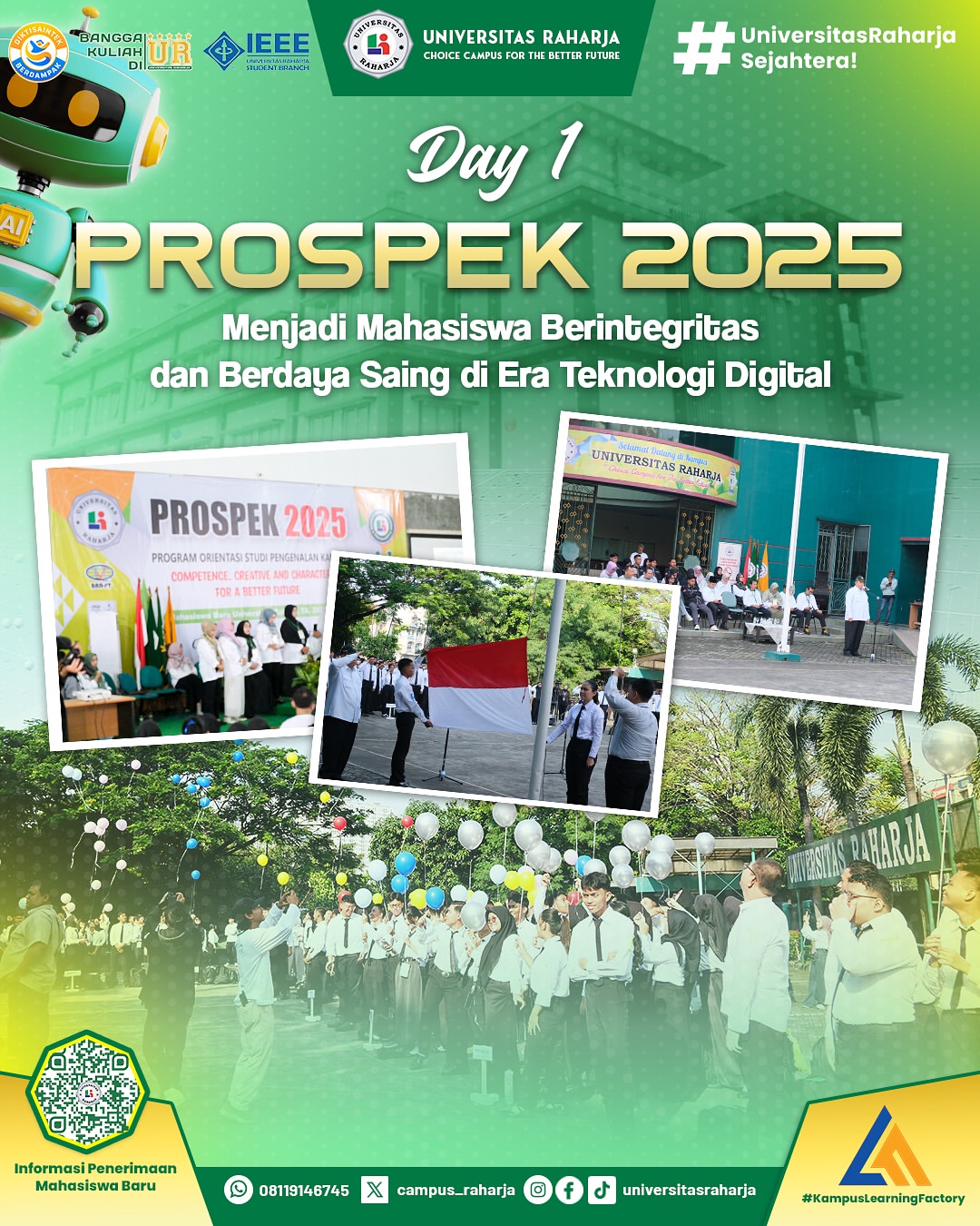 Day 1 Prospek Universitas Raharja 2025: Antusiasme Mahasiswa Baru Penuhi Kampus