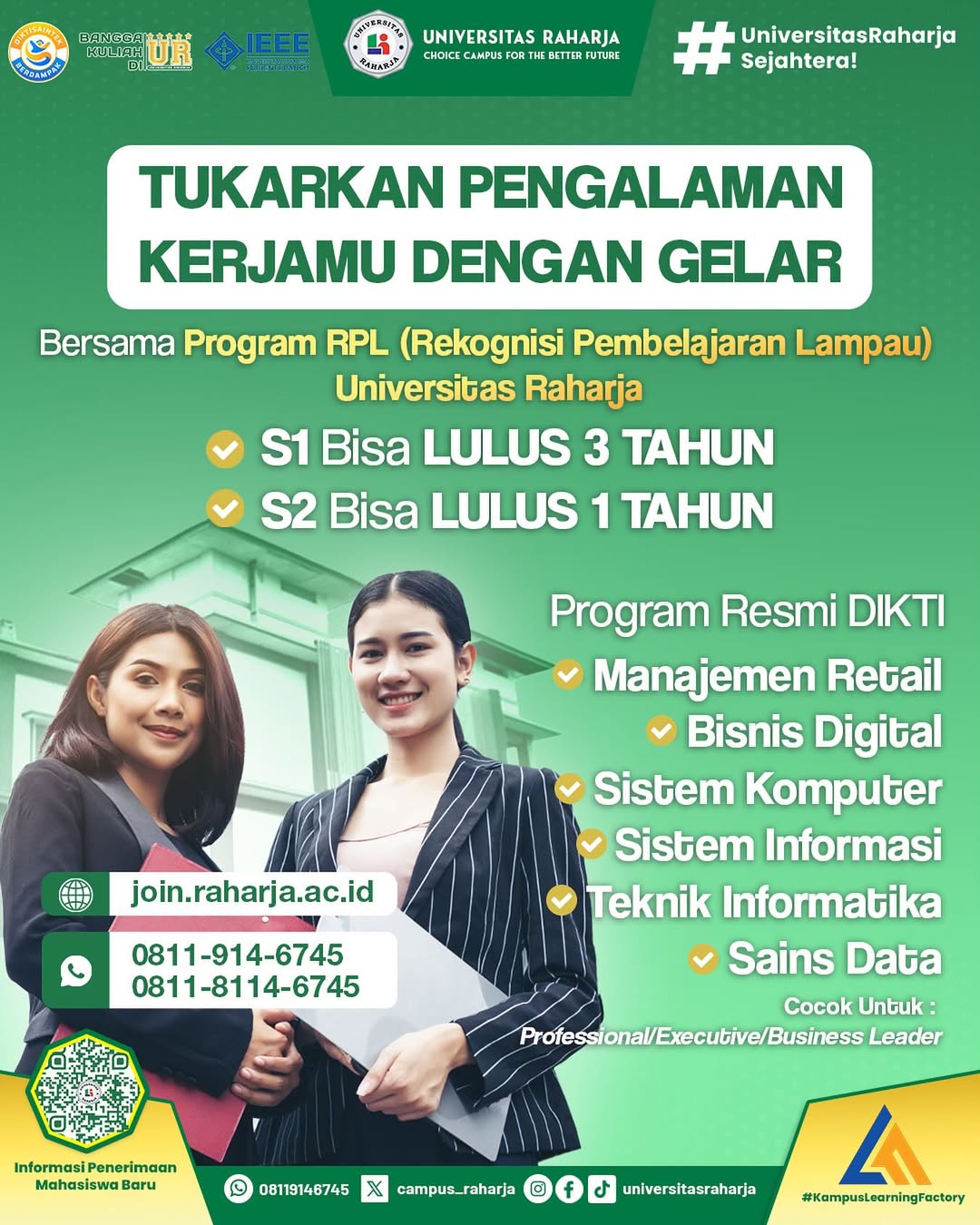 Program RPL Universitas Raharja: Tukar Pengalaman Kerja dengan Gelar S1 & S2