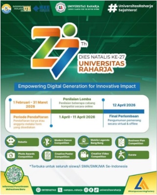 Dies Natalis ke-27 dan Milad ke-72 Rektor, Universitas Raharja Gelar Kompetisi Nasional untuk Generasi Digital