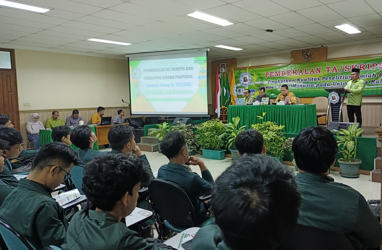 Universitas Raharja Gelar Pembekalan TA/Skripsi dan Persiapan Sidang Proposal Semester Genap 2025/2026