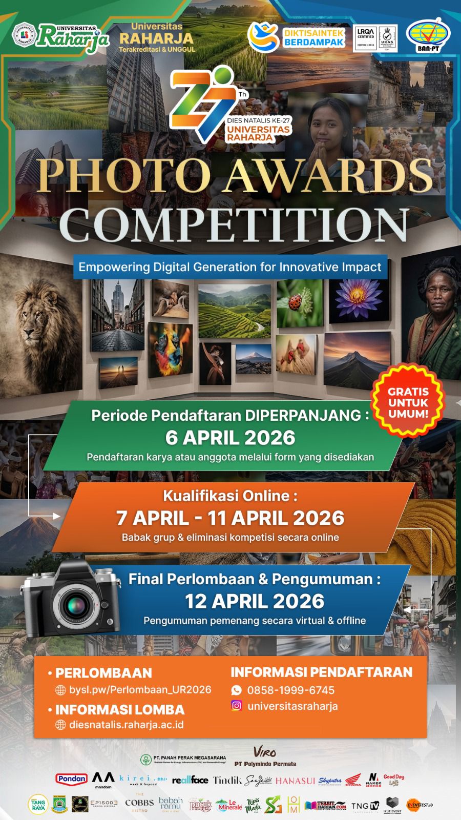 Membingkai Narasi Inovasi: Universitas Raharja Buka Panggung bagi Fotografer Penakluk Momen di Dies Natalis ke-27