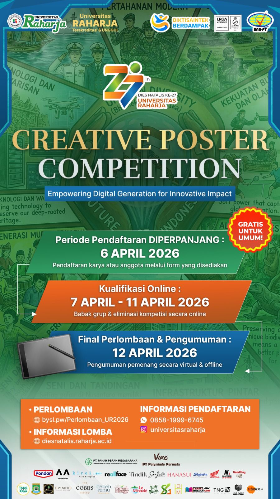 Adu Visual di Kanvas Digital: Universitas Raharja Tantang Kreator Nasional dalam Creative Poster Competition 2026